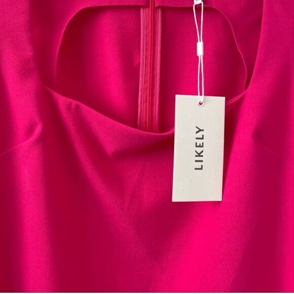 NEW Likely Josephine Square Neck Mini Dress in Fuschia Pink sz 6 - Picture 7 of 9